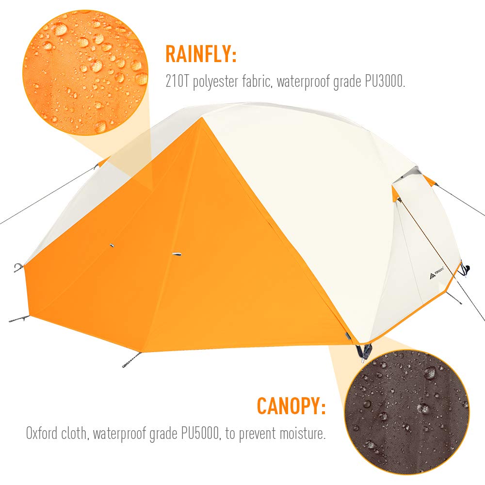 Forceatt Tenda Campeggio, Tenda per 2 Persone, Tenda Ultraleggera per 3-4 Stagioni, Impermeabile e Antivento, Facile da Installare, Adatta a Sport all'Aria Aperta Come Turismo, Campeggio, Trekking