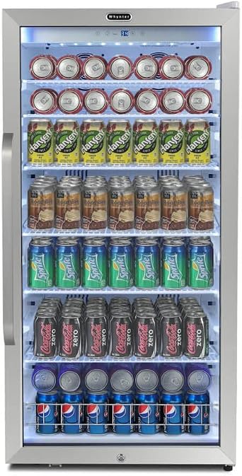 Whynter CBM-1060XLWa White Freestanding 10.6 cu. ft. Stainless Steel Commercial Beverage Merchandiser with Superlit Door and Lock