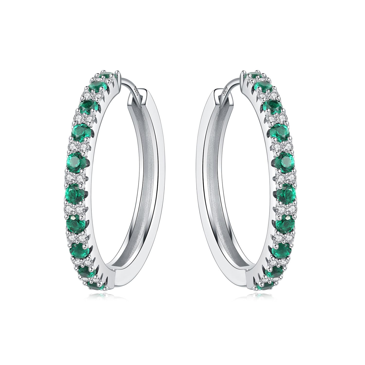 Pendientes de aro de plata de ley 925 para mujer, hipoalergénicos, estilo huggie — view 38