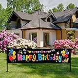 Colorful Happy Birthday Banner Large Happy Birthday Yard Sign Backdrop It's My Birthday Backdrop Party Indoor Outdoor Car Decorations
