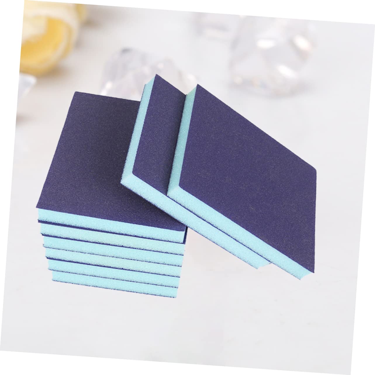 48 piezas Bloques de Lijado Esponja Abrasiva Doble Cara Azul Pulido Muebles Paredes y Limpieza Cocina Herramientas Manuales Resistentes y Flexibles para Lijado Seco y Húmedo
