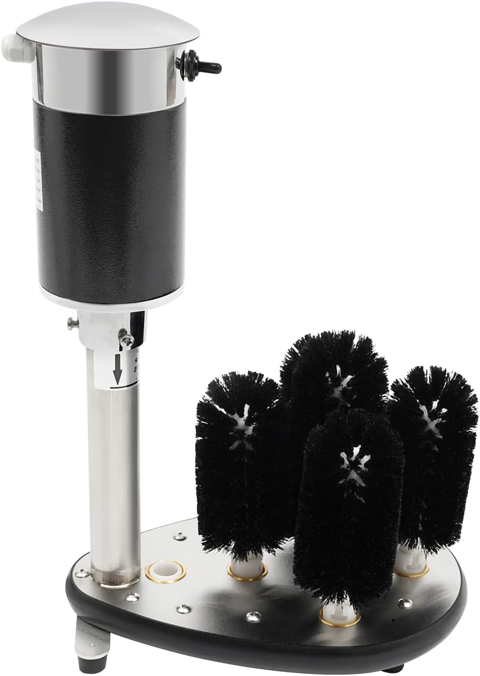 Electric Cup Cleaning Machine, 240rpm electric commercial glass washer with 5 detachable cleaning brushes 200 Cups/H wine glass cleaning machine for milk tea shops, restaurants and cafes