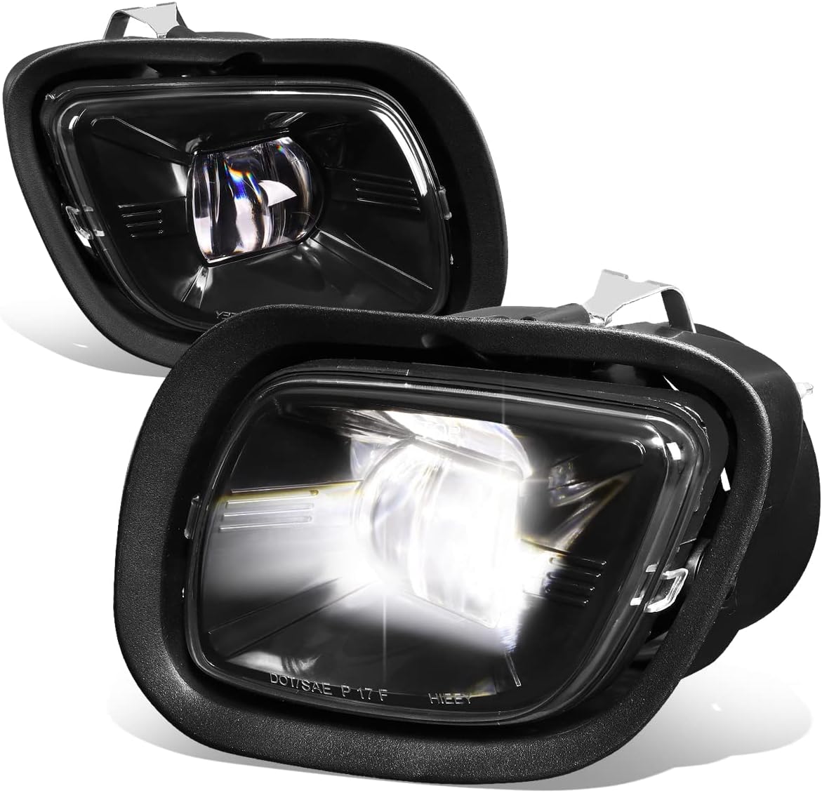 Auto Dynasty Full LED Projector Fog lights Compatible with 2008-2017 Freightliner Cascadia, Front Bumper Driving Fog Light Lamps, Driver and Passenger Side, Black Housing