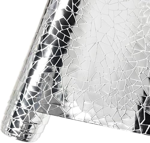 Miniatura 7 de HYANG - Cubo de agua de metal con relieve de espejo dorado, hojas de piel sintética dorada, 1 rollo de 12 x 53 pulgadas, piel sintética muy adecuada