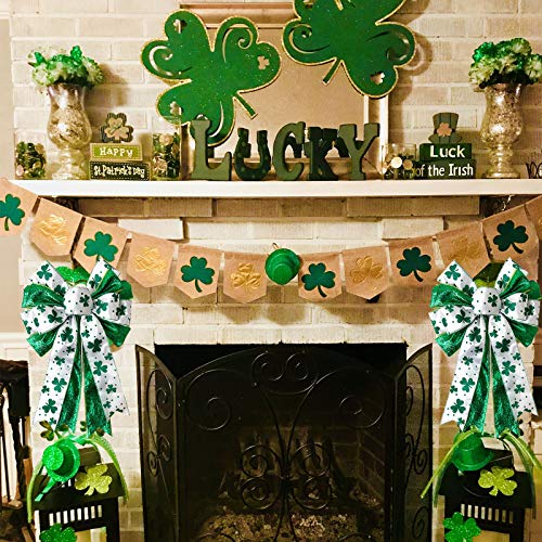 Stpatricksdaywreathbowstpatricksdaydecorationsshamrockclovergreenbowwreathbowholidaybowsforfrontdoorwreathdecorationstreetopperbowirishpartysupplies Urban Country Home Decor St patricks day wreath bow st patrick s day decorations shamrock clover green bow wreath bow holiday bows for front door wreath decorations tree topper bow irish party supplies urban country home decor