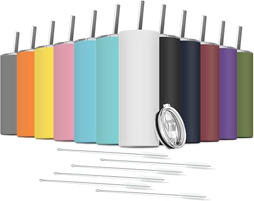 Vaso con popote y tapa, taza de viaje para café aislada de 20 onzas, acero inoxidable, doble pared, reutilizable, para bebidas heladas, regalo para