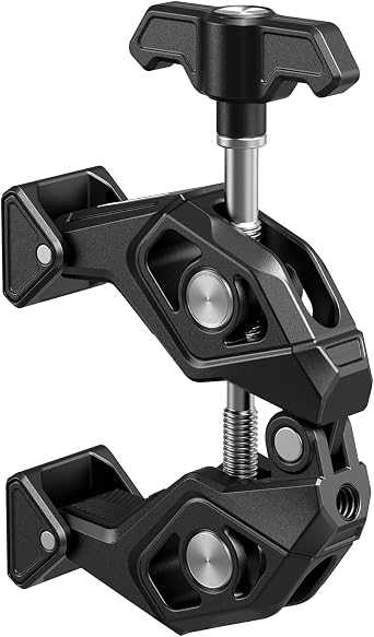 SMALLRIG Crab-Shaped Super Clamp with Swivel Tip & 1/4"-20 Expansion Holes, Max Clamping 50mm 2" for Camera Mounts, Tripod Accessories, Round Tube/Flat Surface, 5319