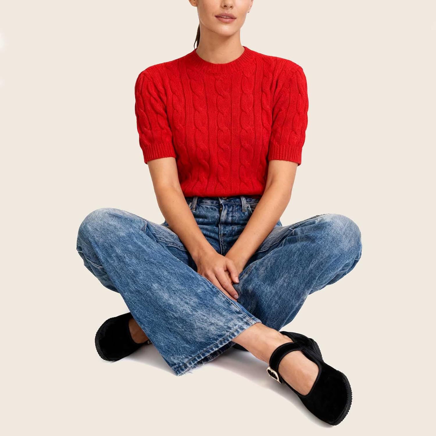 Velvet Mary Janes for Women Suede Round Toe Cute Ballet Flats Slip On Casual Dressy Comfortable Ballerina Shoes - Image 2