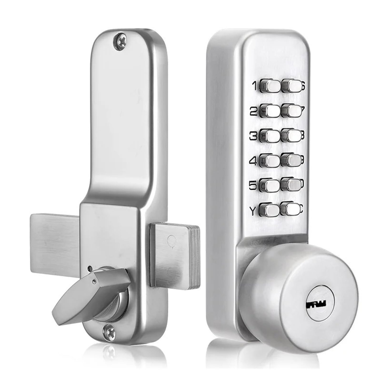OPTEPYOE Sliding Door Opener Digital Lock keyless(JG-Silver-Key)