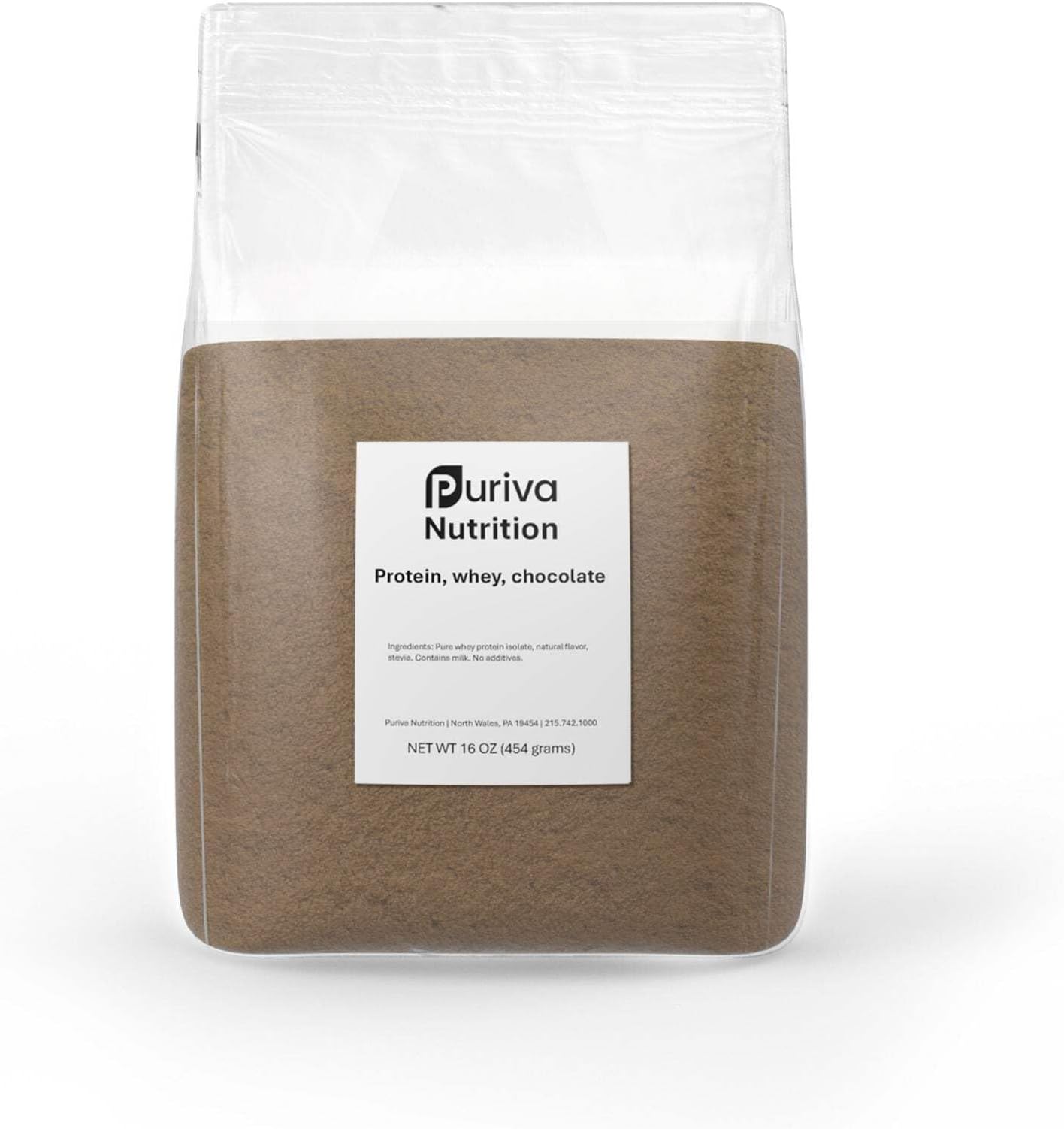 Protein Powder, Whey Protein Isolate, Chocolate, 1 Pound