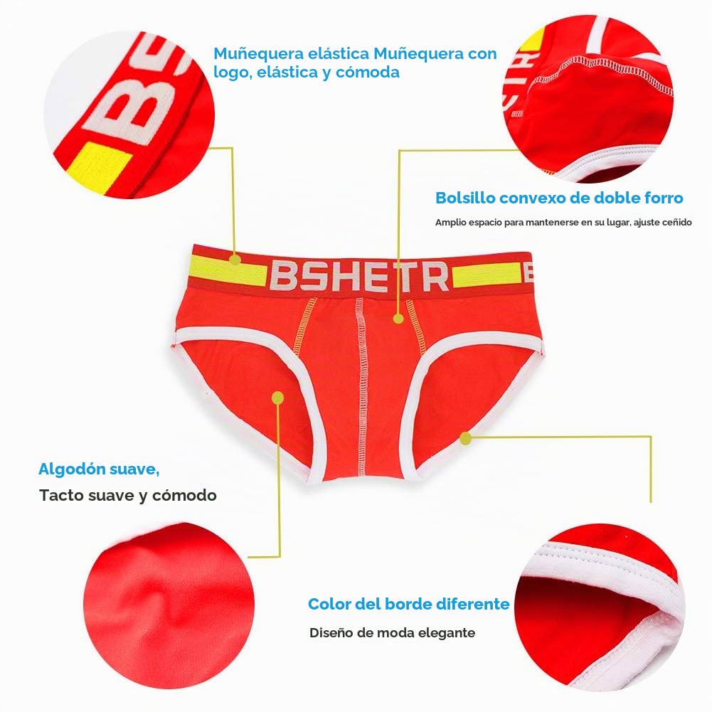 BSHETR Men's Underwear Briefs 5-Pack Cotton Low Rise Multi Color Soft Underpant