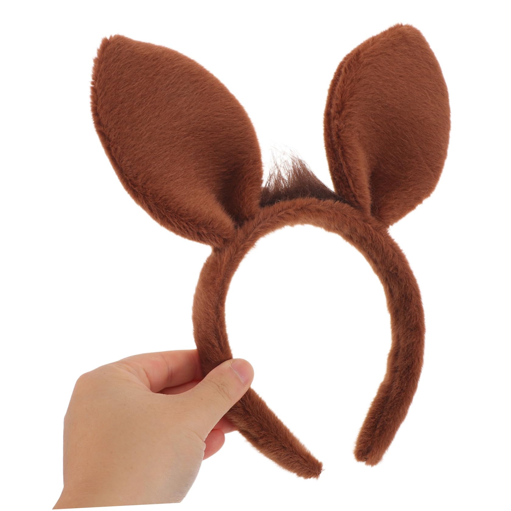 Healeved 3 Juegos Diadema Fácil de Usar Marrón Orejas de Caballo de Felpa Diseño Realista Cola Ajustable para Cosplay y Fiestas para Adultos Celebraciones