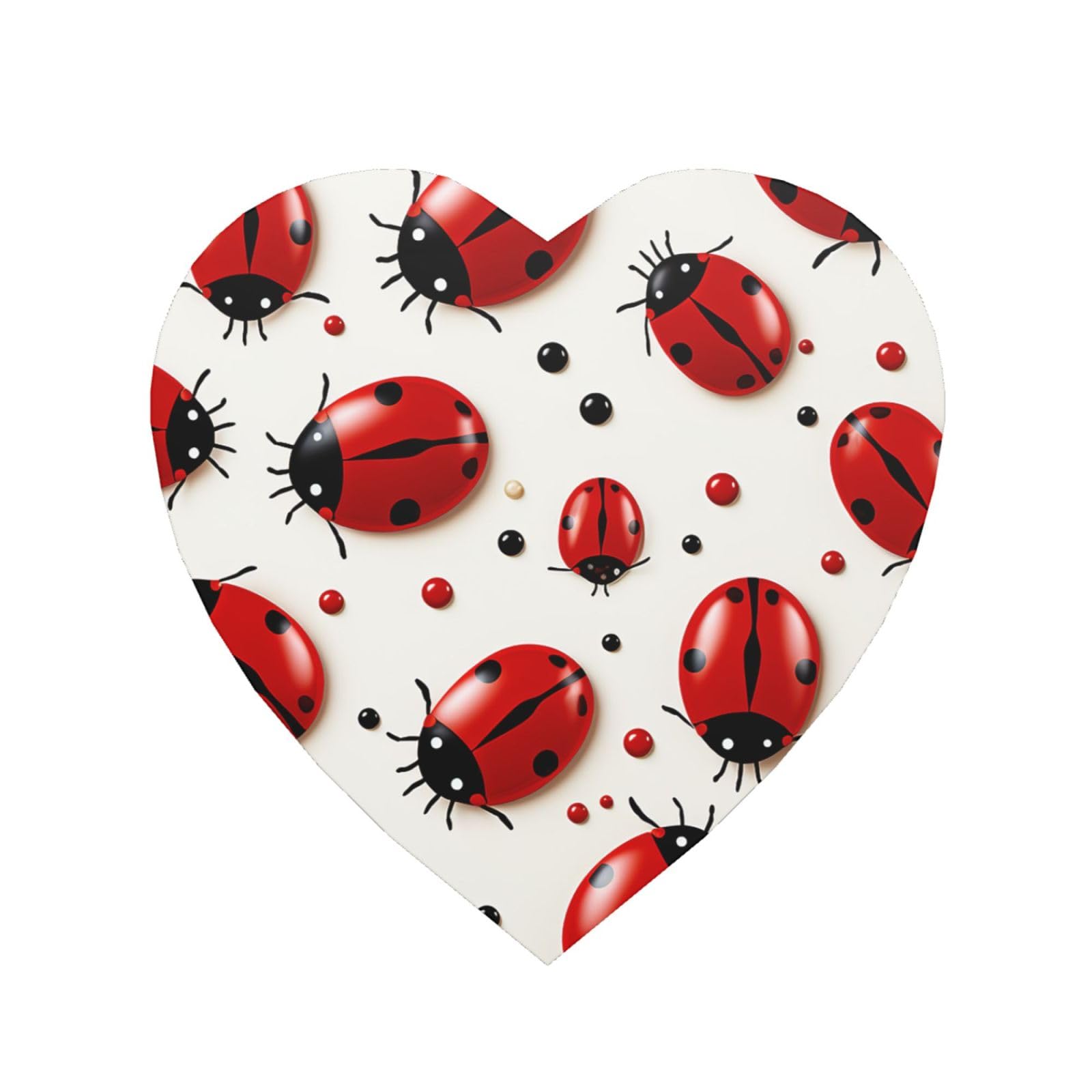 Fodpand Heart Shape Red Ladybug Fridge Magnets, Strong Small Refrigerator Magnets Decorative Magnets For Kitchen Fridge Office Locker - Funny Magnetic Stickers Birthday Gifts
