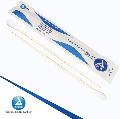 Miniatura 9 de Dynarex Aplicadores de punta de algodón estéril de 6 pulgadas, aplicadores de punta de algodón de madera de un solo uso para cuidado de heridas y