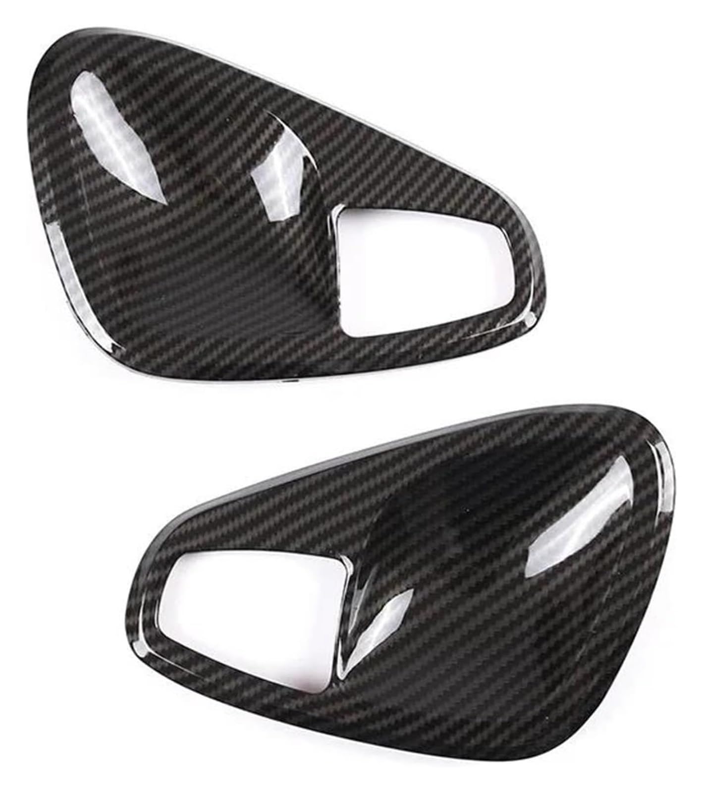 FANGZIQQ for Smart Fortwo 451 2009-2014 Car Interior Door Armrest Handle Cover Trim Bowl Frame Car Inner Door Handle(A Inner Handle-Carbon Pattern)