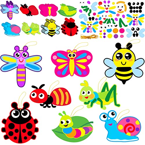 chiazllta 32 Packs Spring Insect Craft Kits for Spring DIY Bug Bee Butterfly Ladybug Sticker Mothers Day Craft for Craft Set for Home Fun Activities