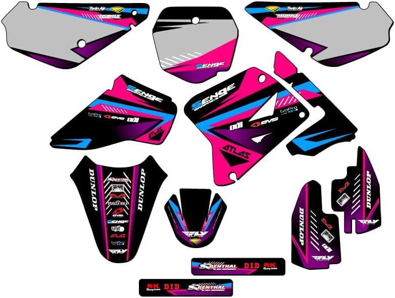 2001-2004 RM 85 Surge Black Senge Graphics Complete Kit with Rider I.D. Compatible with Suzuki