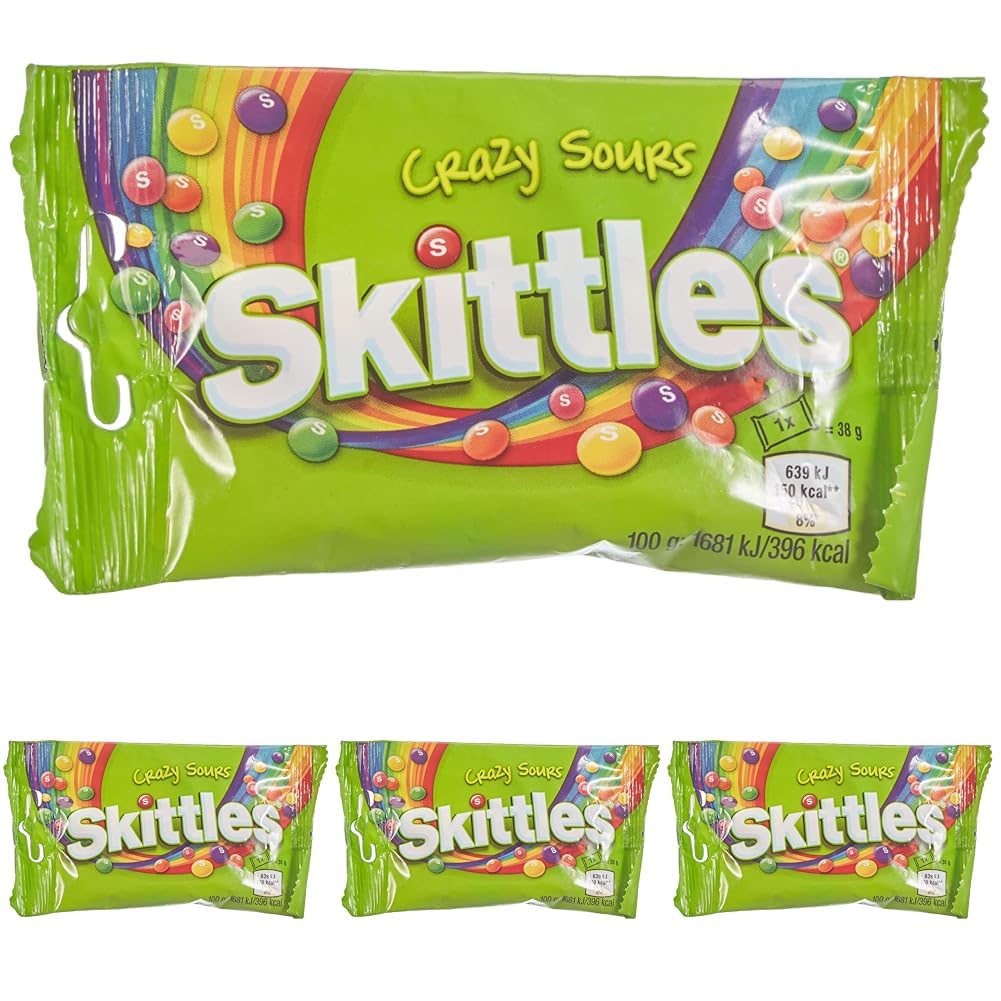 Skittles Sours Ekşi Meyve Aromalı Draje Şekerleme 38 gr (4 paketi)