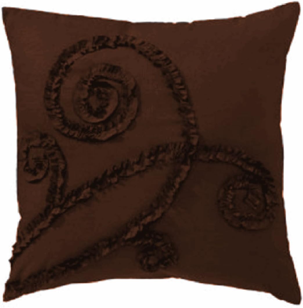 Ultra Soft Solid Designer Ruffle Pillow Shams Pair 100% Egyptian Cotton 600 Thread Count (2 piece set) Square 16" x 16" Moss