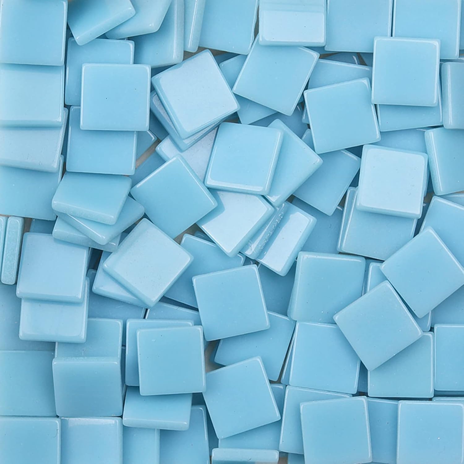 100pcs/25g Pack of Mosaic Tile Supplies for DIY Crafts, Plates, Picture Frames, Flowerpots, Handmade Jewelry - 1x1 cm Square Resin Glass Decorative Tiles (White)