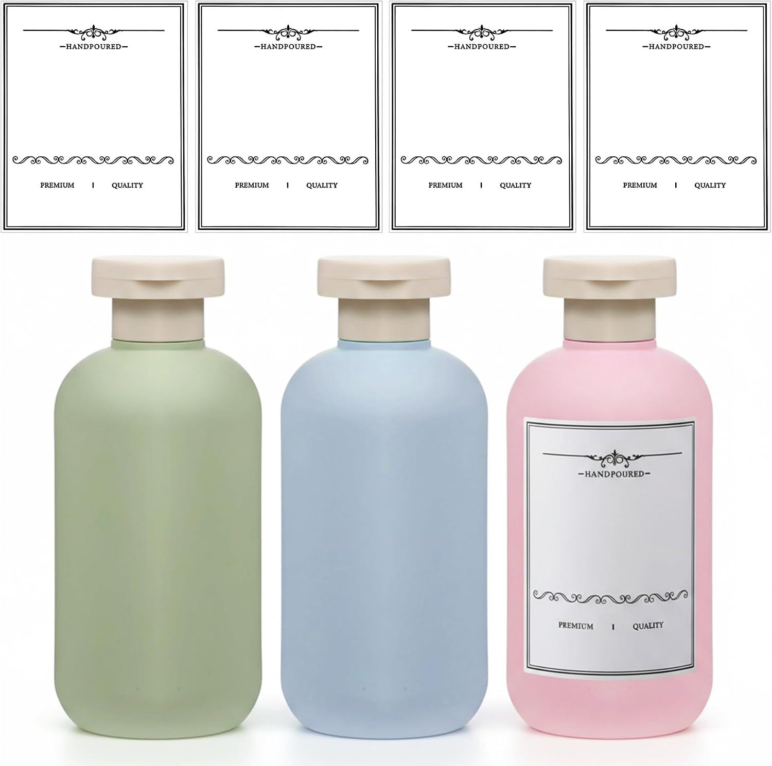 3Pcs Travel Liquid Container Shampoo and Conditioner Travel Bottles | 6.8oz Empty Plastic Squeeze Bottles with Flip Cap, Leak Proof Travel Size Containers for Toiletries Creams, Conditioner