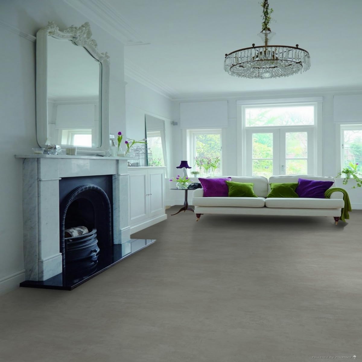 Grey Concrete Effect Anti Slip Contract Commercial Heavy Duty Flooring with 3.0mm Thickness, Waterproof Contract Commercial Vinyl Flooring -4m(131") X 2m(66")-8m²