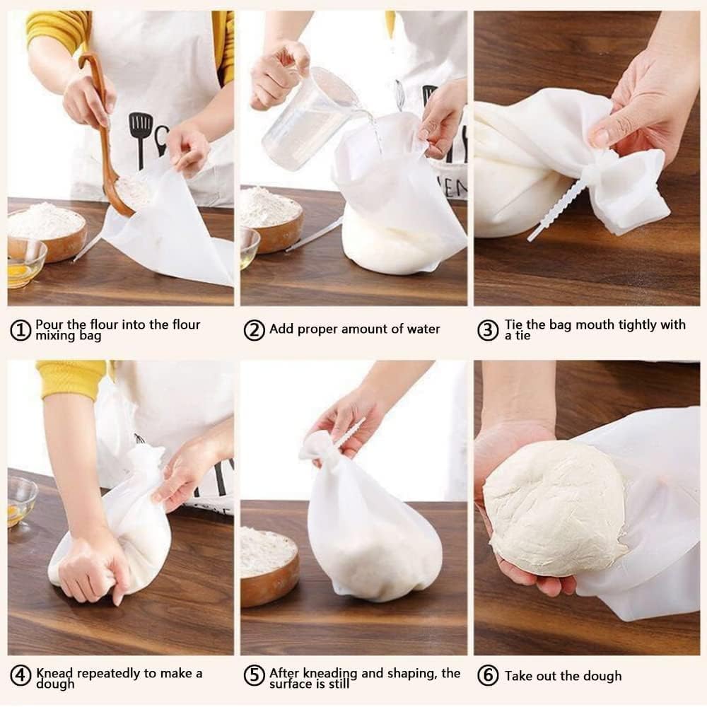 Silicon Atta Kneading Dough Maker Bag, Silicone Preservation Magic Kneading Bag for Mixer for Bread, Pastry, Pizza & Tortilla Flour-Mixing Bag Best Non-Toxic Multifunctional Cooking Tool 2