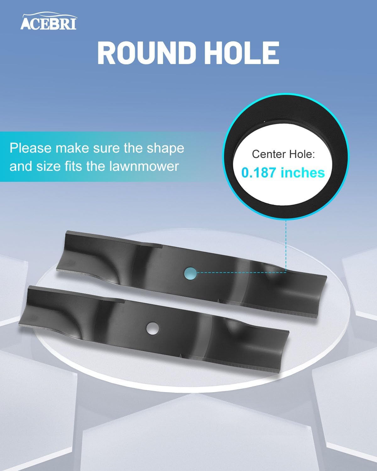 ACEBRI High Lift Blades 48 '' Fit for Cub Cadet 01005336, 01005336P, 02005017, 742-04417, 942-04417 Mower Blades 3Pack