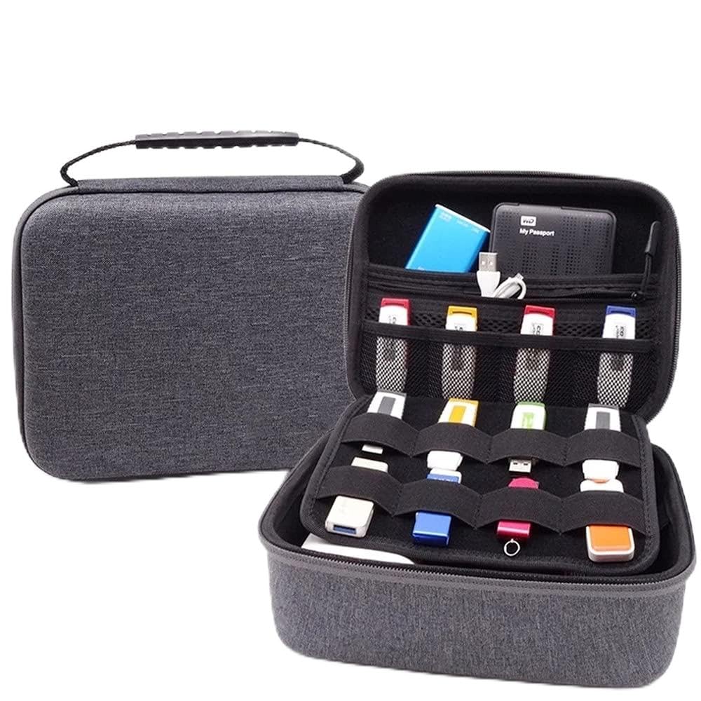 GUANHE Gray 3.5 inch Large HDD USB Flash Drive external hard disk case Cable Organizer Bag Carry Case for usb flash disk/VR / CP1200 / Focusrite scarlett 2i2