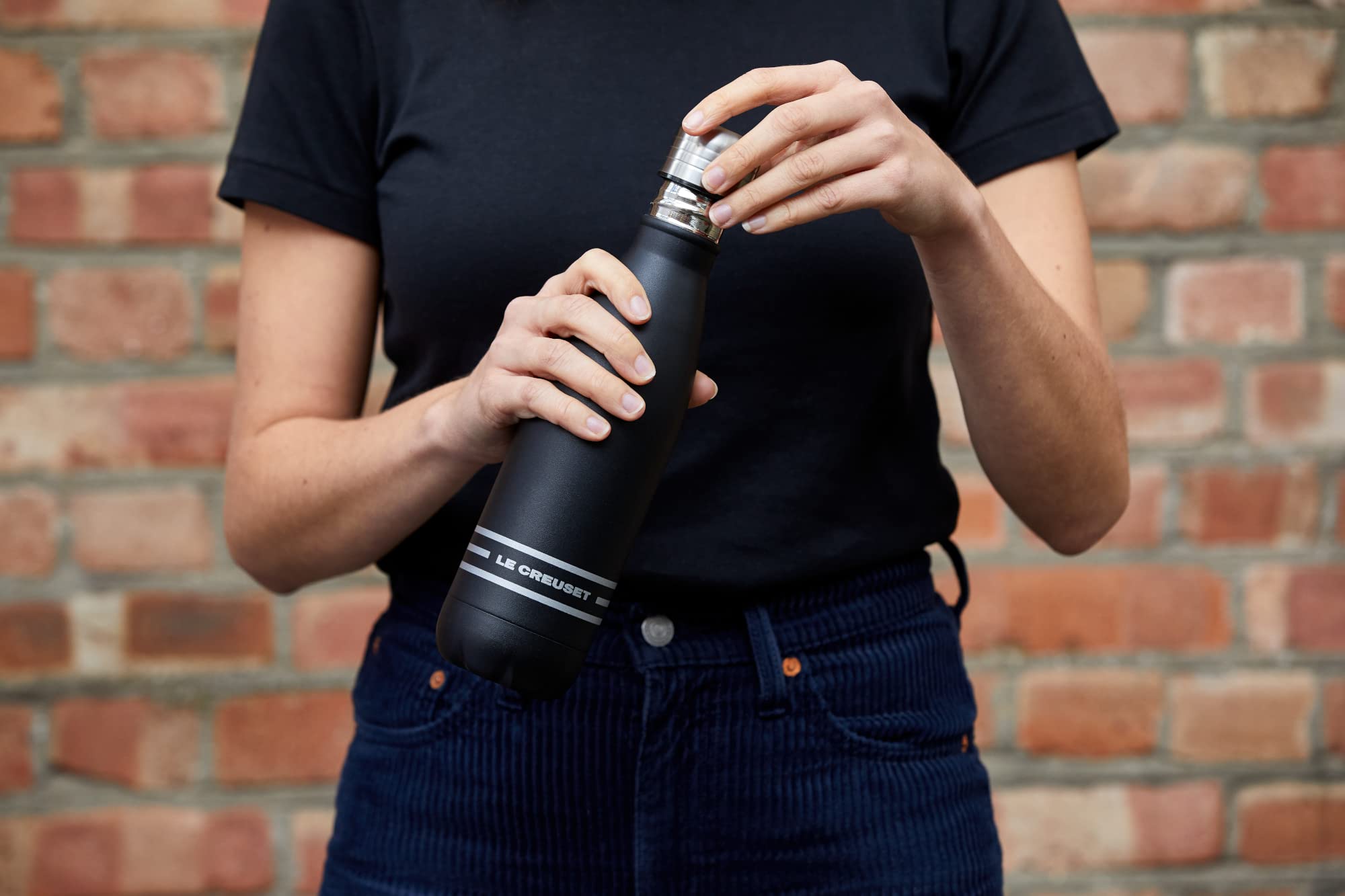 Le Creuset Trinkflasche, Edelstahl, 0.5 L, Schwarz Matt, 41208500000000