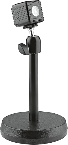 Miniatura 3 de K&M König & Meyer 19781.100.55 - Soporte estable para cámara web para escritorios con base redonda para montar equipos de hasta 2.204 libras, rosca