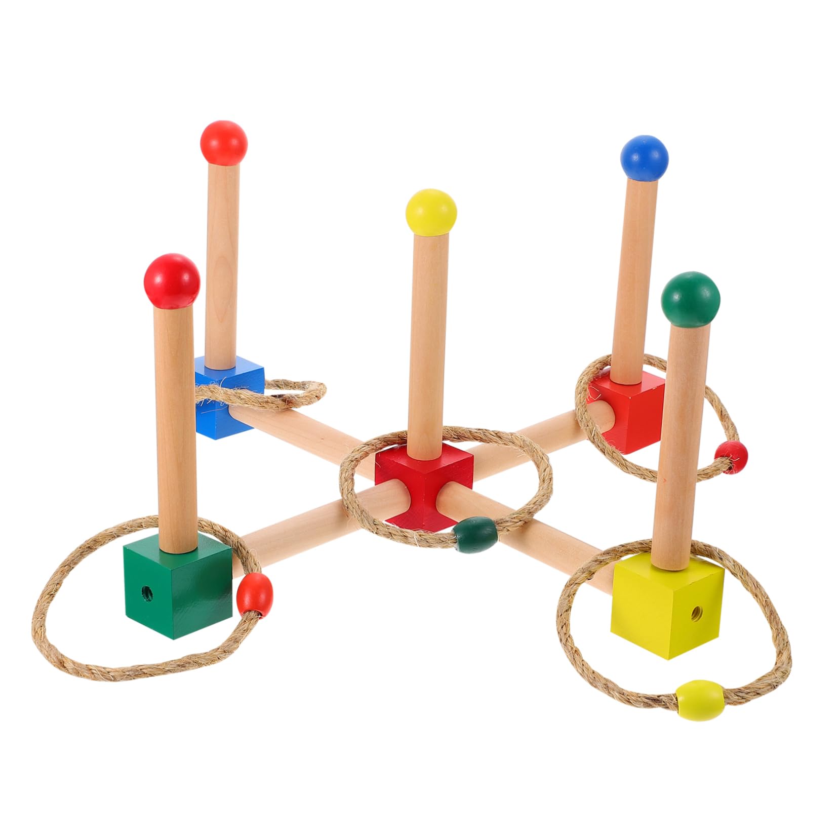 Gioco Lancio Anelli da Giardino in Legno per Bambini