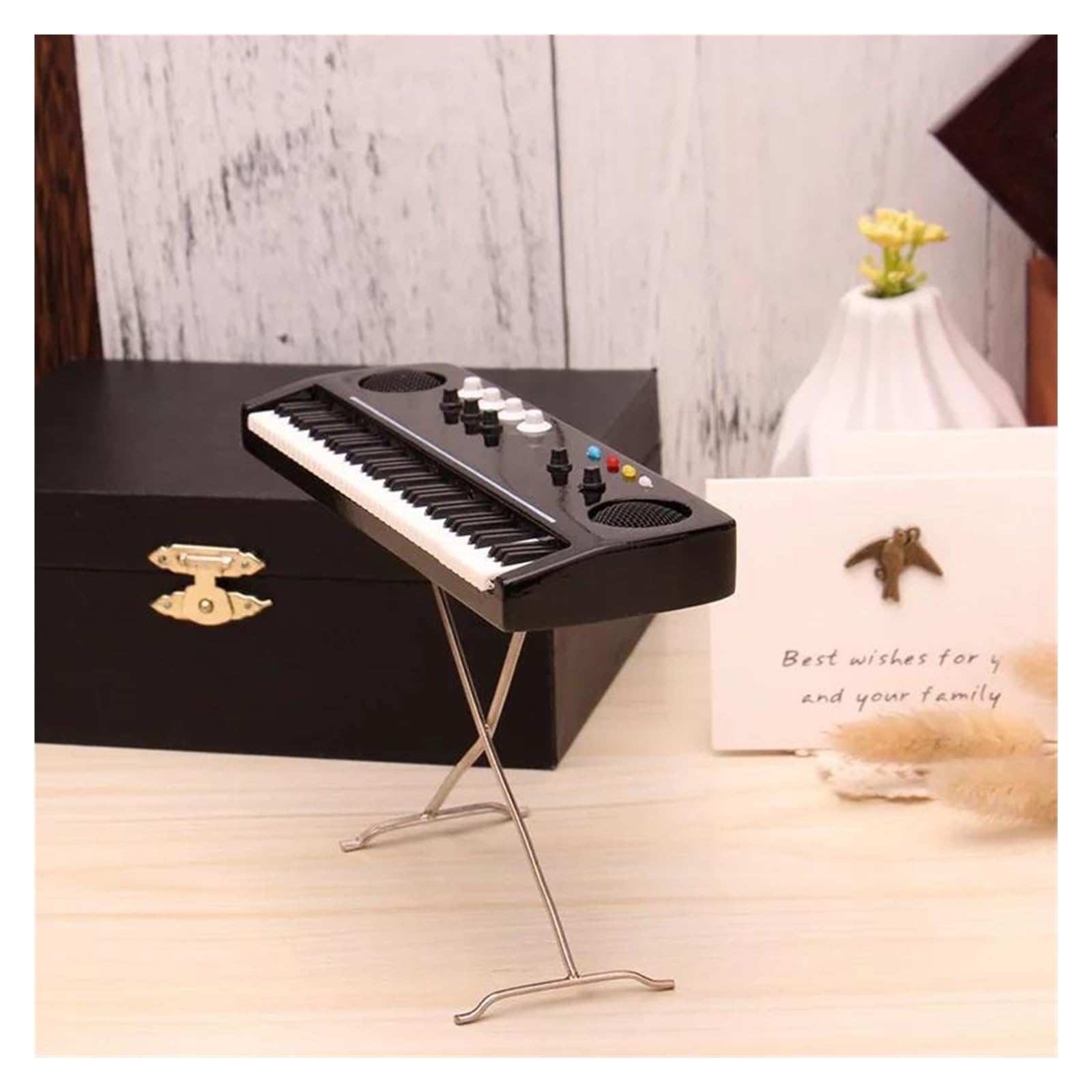 model instrumentu muzycznego Miniaturowy Model Organów Elektronicznych Z Futerałem Akcesoria Mini Instrumenty Muzyczne Ozdoby Klawiatura Elektroniczna