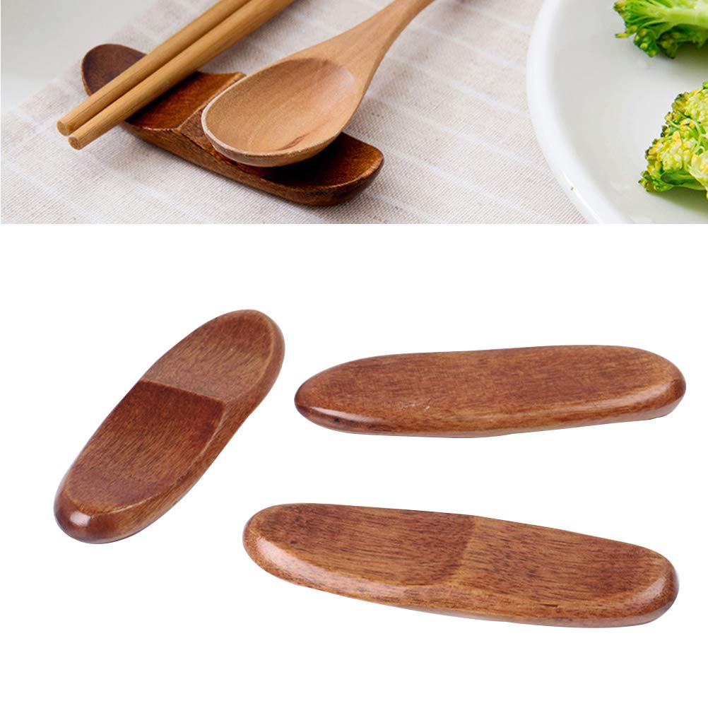 BESTonZON, 12 poggia Bacchette in Legno Naturale in Stile Giapponese, ecologiche, Porta Bacchette, forchetta e Coltello (Marrone)