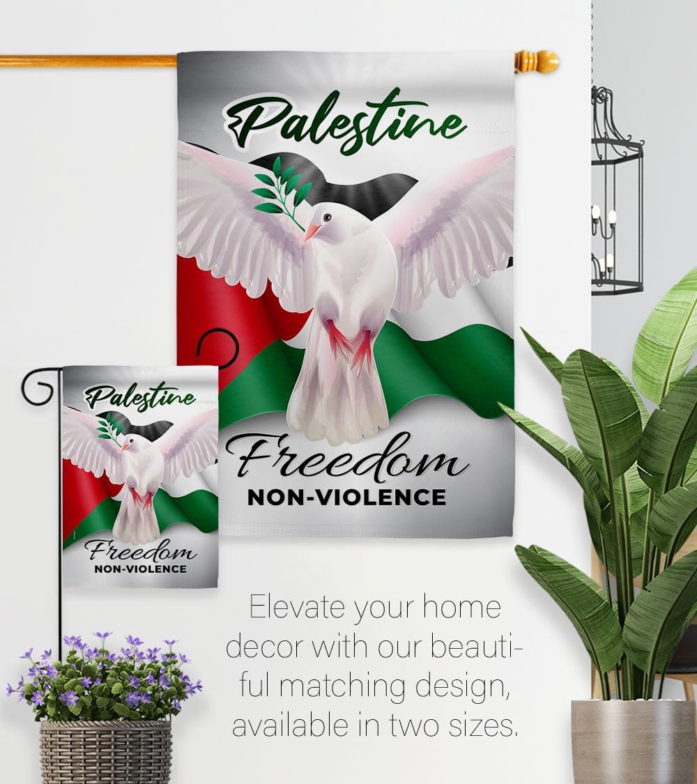 Free Palestine Flag Bandera de Support Palestinians Garden Porch Tapestry Home Door Poster Wall Hanging Religious Dove Room Cemetery Grave Yard Signs, Jewish Decorations Made in USA