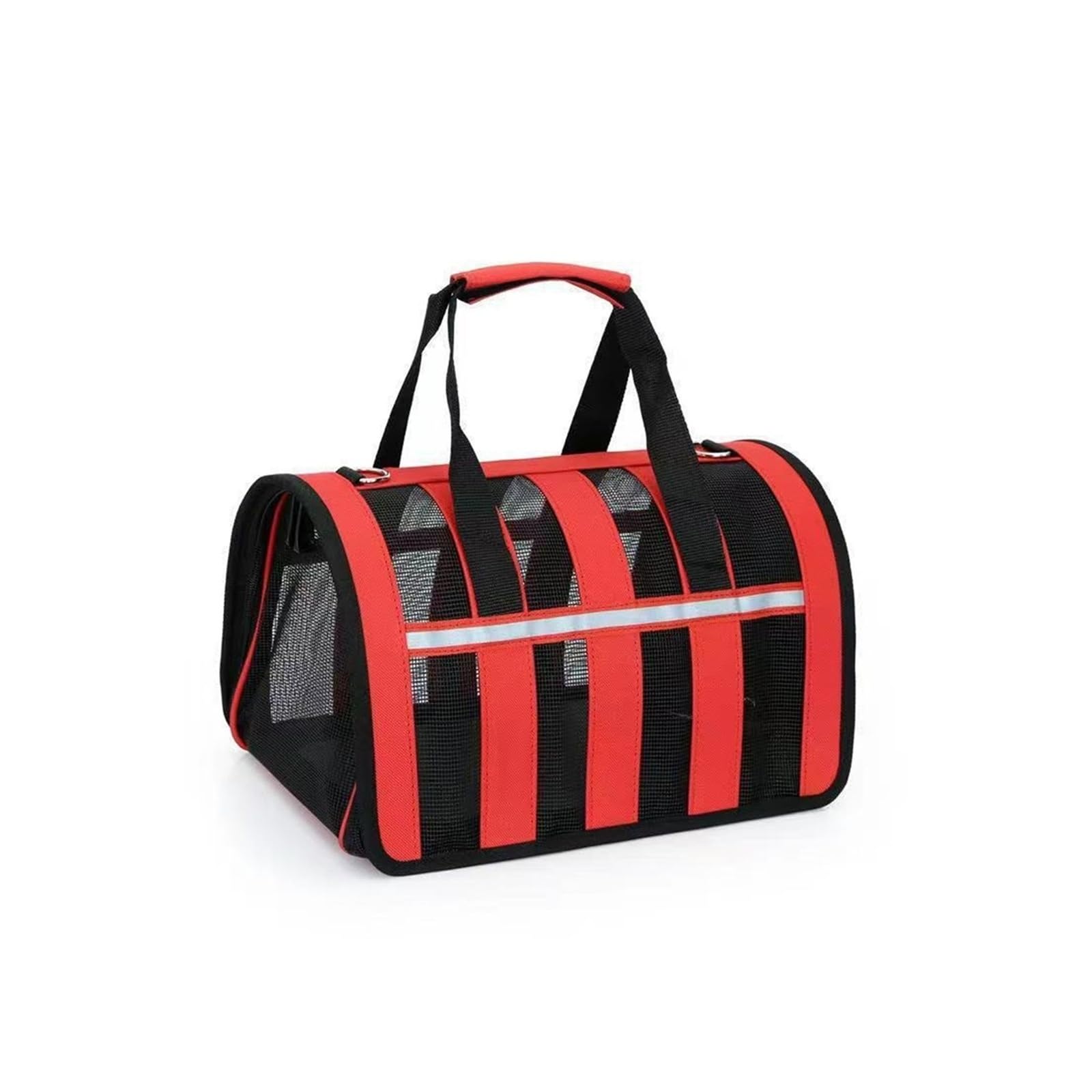Sac pour chat grande capacité pliable avec maille respirante pour le plein air rouge