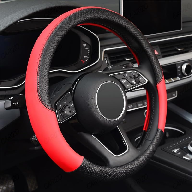 CARIZO ComfyGrip Steering Wheel Cover Black & Red, Antislip Grip, Odourless Material, Sporty Premium Look, Compatible with Maruti Suzuki Baleno (Type-II) 2015-2018-image-13