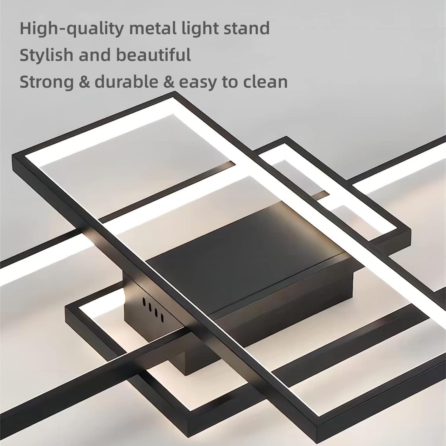 LED Deckenlampe Wohnzimmer Deckenleuchte Schwarz (80x45x9cm, 70w) Modern Wohnzimmerlampe Dimmbar mit Fernbedienung, Groß Deckenbeleuchtung Lang für Wohnzimmer Büro Esszimmer Schlafzimmerlampe