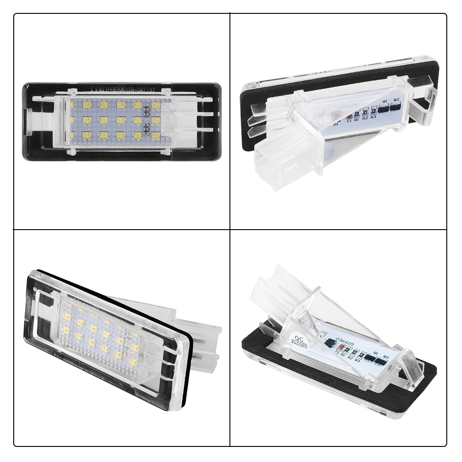 WinPower Luci Targa Led Lampadine Targa Auto Nessun Errore 6000K Luce Bianca Compatibile con Captur Espace Fluence Scenic Duster Lodgy Logan etc., 2 pezzi