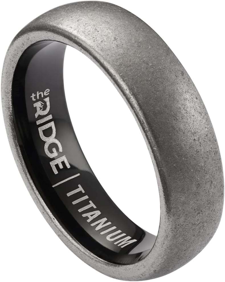 The Ridge Tungsten Rings For Men - Mens Wedding Band - Strong, Durable and Scratch-Resistant Rounded 6mm Ring With Silicone Band
