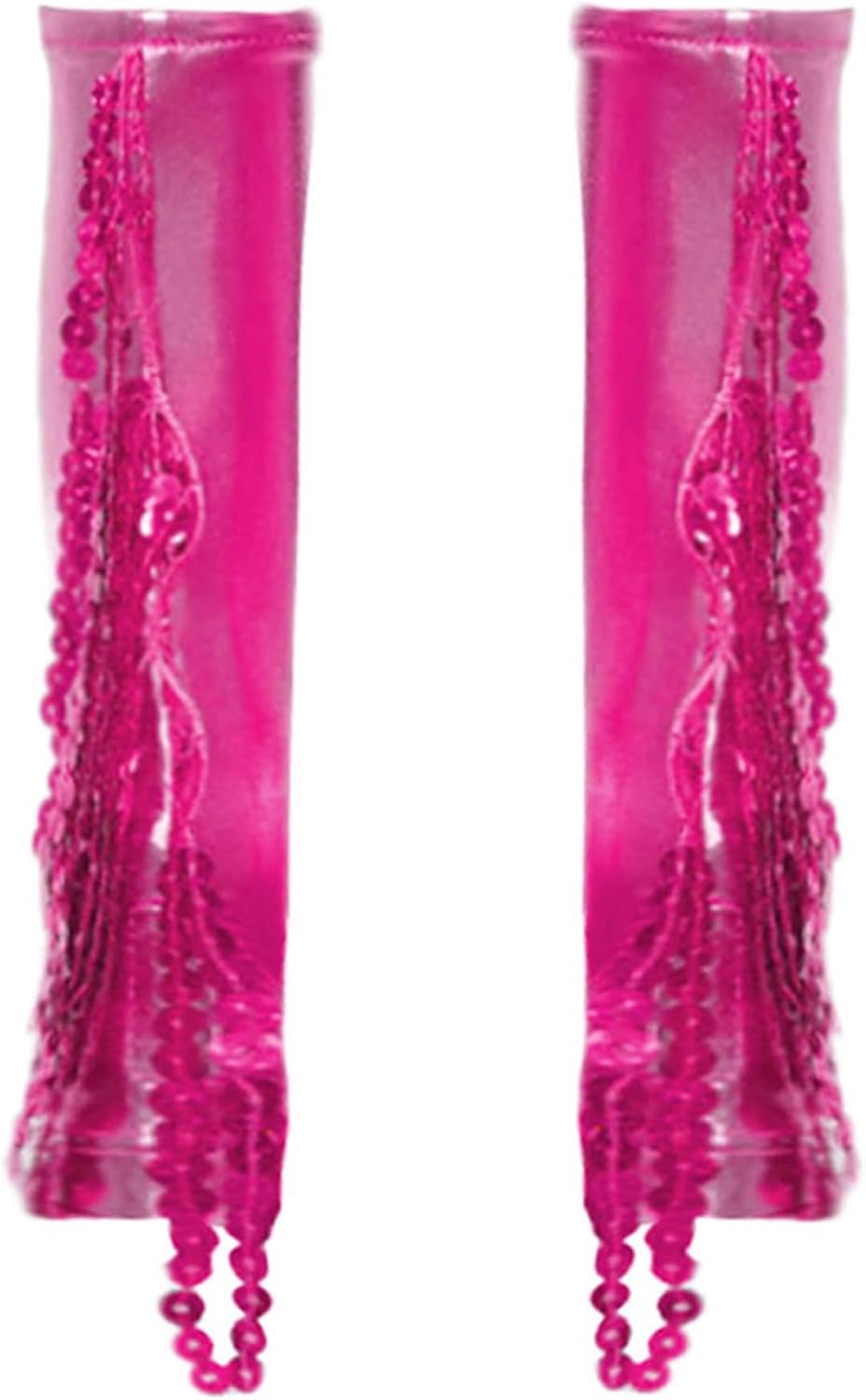 Linjinx Kids Girls Glitter Sequin Fingerless Tassels Metallic Gloves Arm Sleeves Sparkle Long Gloves for Dance Party