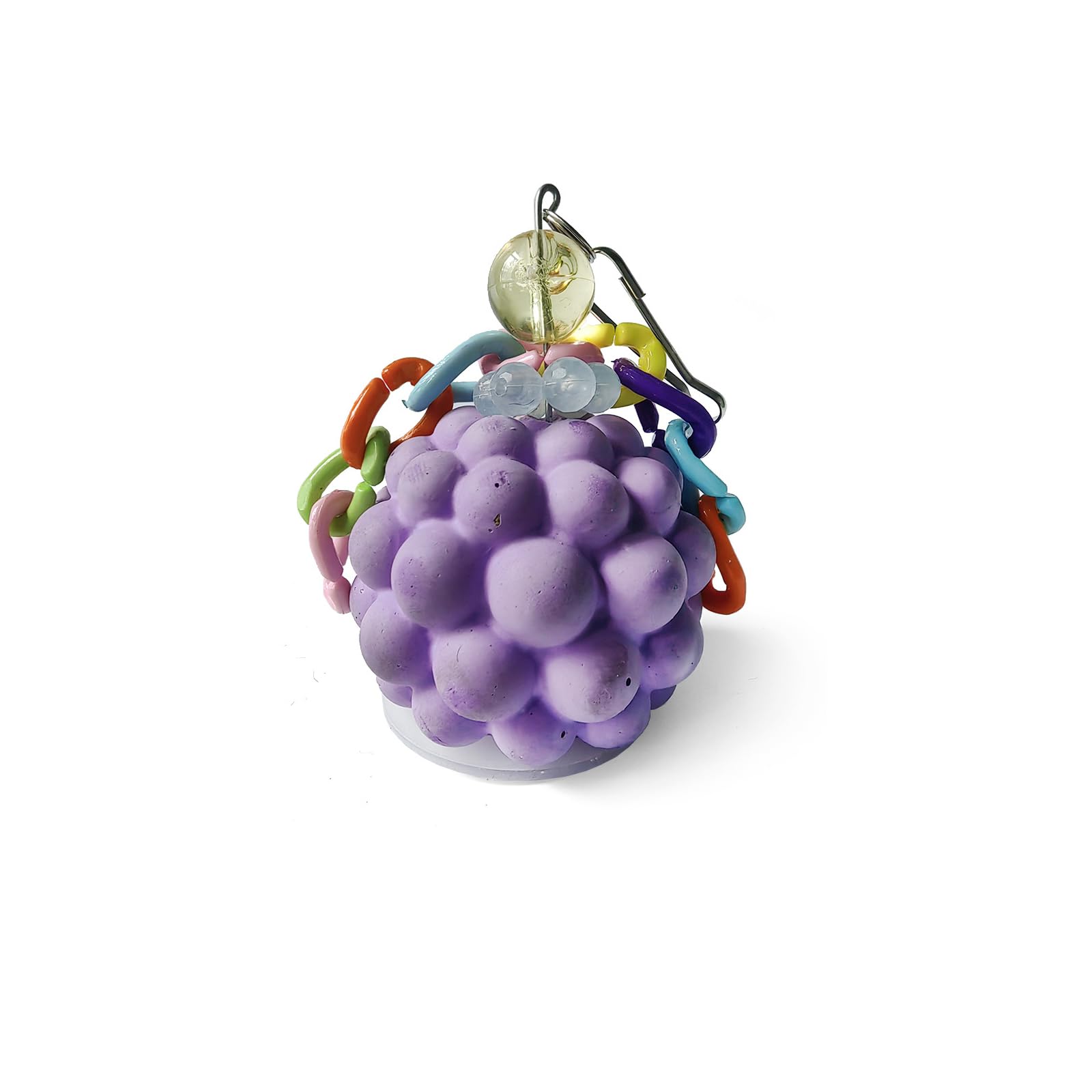 Yitaocity Bird Chewing Toys Bird Beak Grinding Stone Calcium Parakeet Treats for Budgies Cockatiels Conures Quaker Senegal Parrot (Purple)