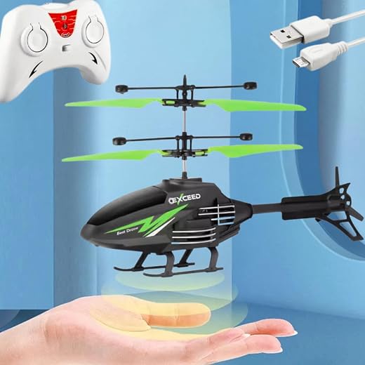 KIDZYMON® RC Helicopter with Hand Gravity Sensor, Flying Remote Control Helicopter Toy, Charging Helicopter with 3D Light...