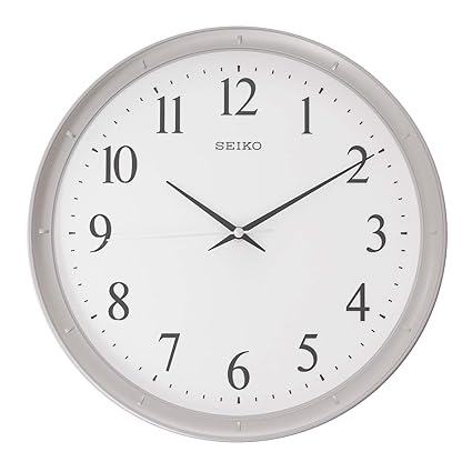 SEIKO Classic Round Grey Analog Plastic English Numerals Home Decor Wall Clock (Size: 31 x 4.4 x 31 CM | Weight: 850 grm | Color: Grey)