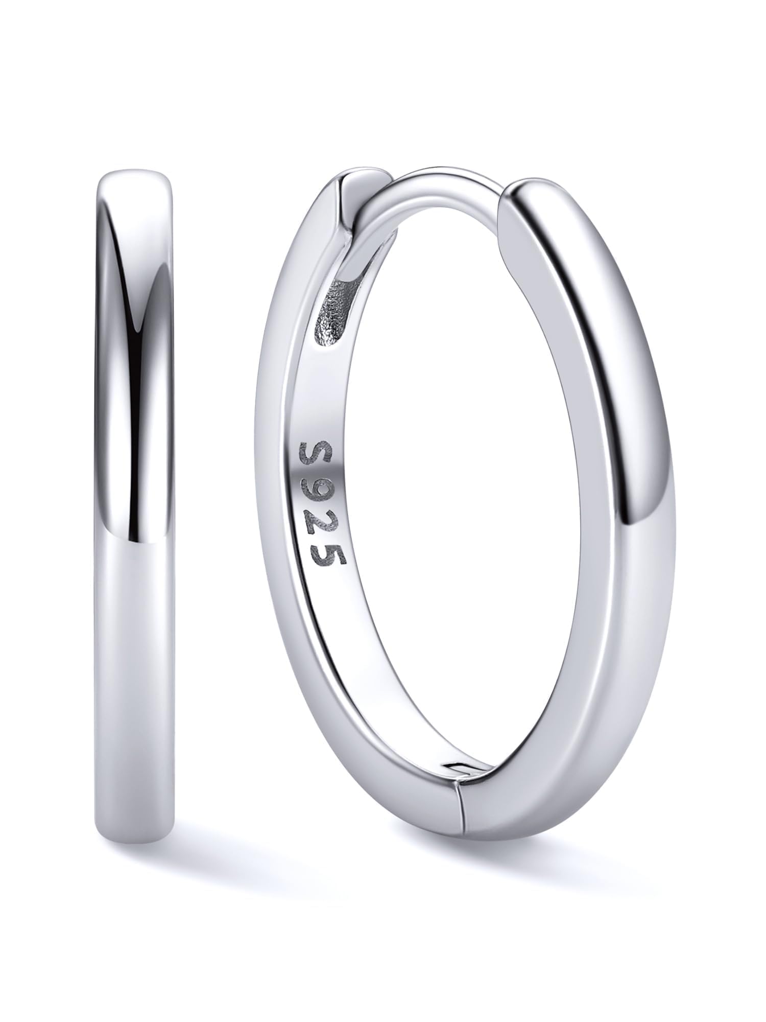 ChicSilver 925 Sterling Silver Huggie Hoop Earrings for Women, 6-20MM Hoops