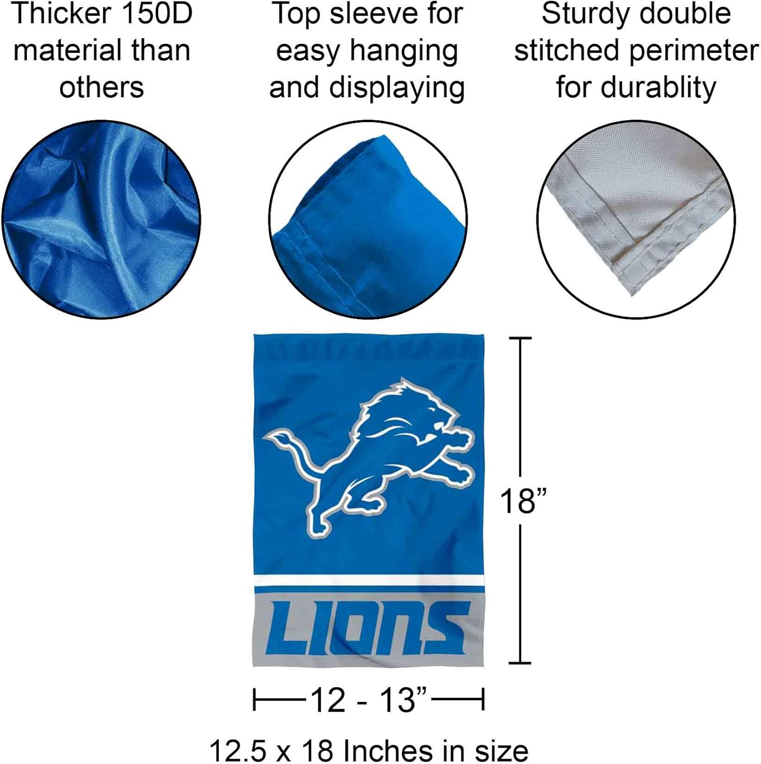 Detroit Lions Double Sided Garden Flag - Image 3