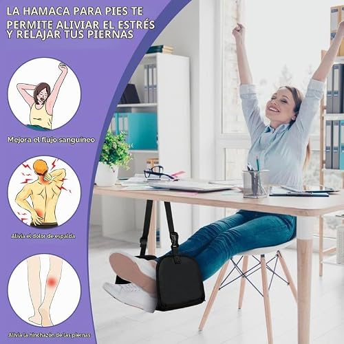 Miniatura 8 de Flintronic Reposapiés Portátil De Viaje, Reposapiés De Avión Con Espuma Viscoelástica Y Panel De Soporte Extraíble, Hamaca De Pie Footrest Para Avión, Oficina, Autobús, Coche