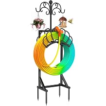 Garden Water Hose Holder Freestanding with Shepherds Hooks for Outside