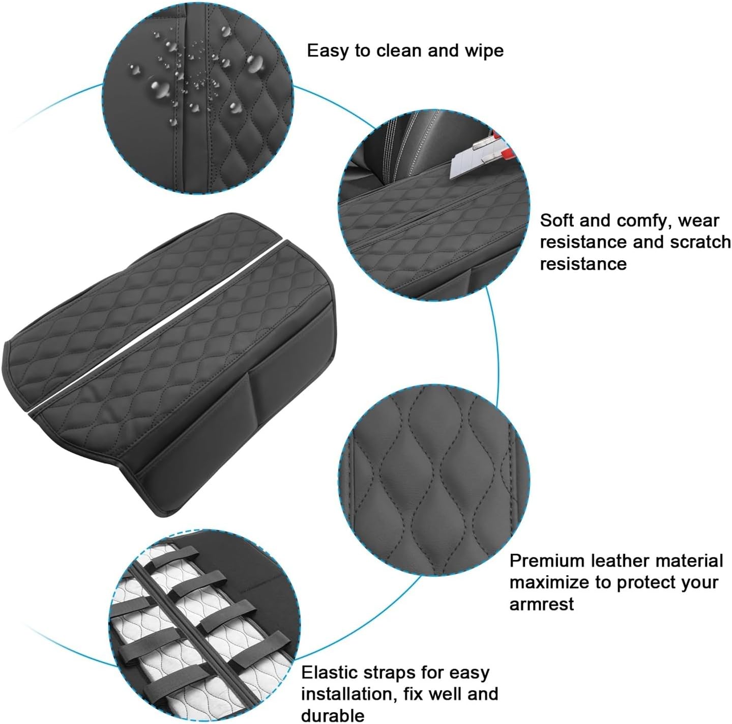 Car Armrest Box Cover Compatible with Mazda CX-50 2023 2024 Central Control Armrest Storage Box Pad Auto Compatible with Mazda CX-50 Accessories 2024(Black Brown)