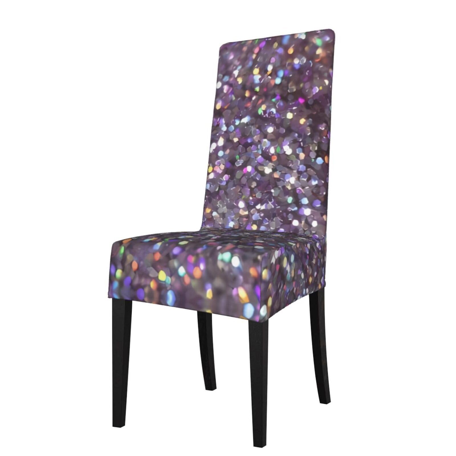 HJFCZH Sequin Pattern Prints Protection Cover for Dining Chair - Stretchable Chair Throw Covers for Dining Room, Hotel Event Party
